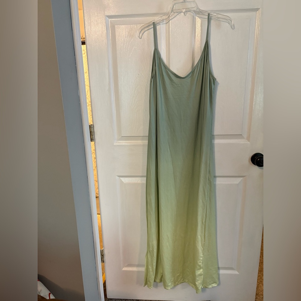 Sleek Green Slip Dress